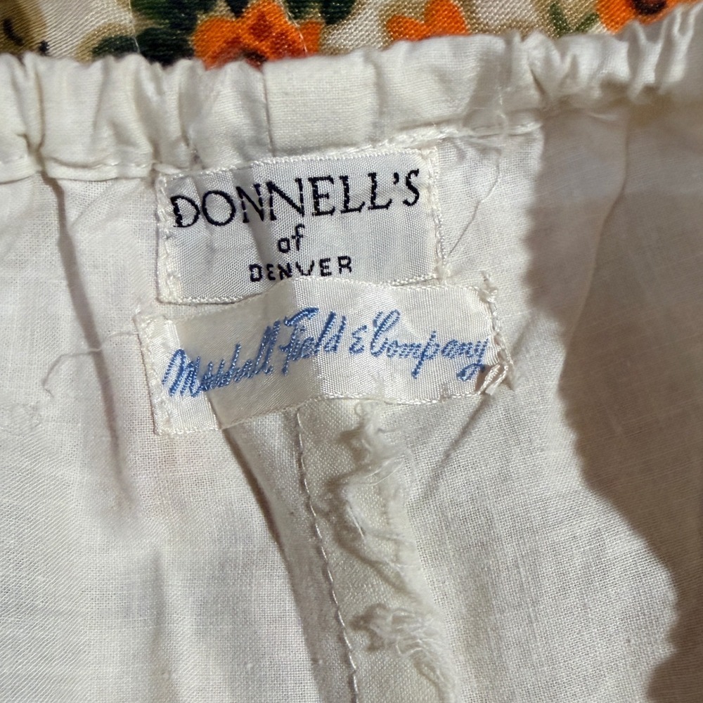 VTG 70s Donnells of Denver Marshall Fields Paisley Prairie Dress & Bloomers Set - Picture 9 of 14